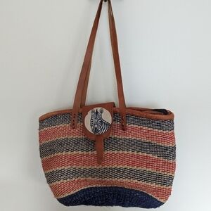 African sisal woven bag